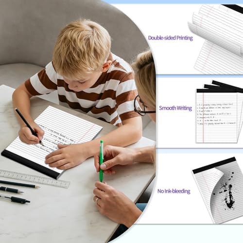 3 Pack Legal Pads 8.5 X11, Wide Ruled Notepads, White Note Pads 8.5x11