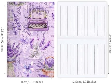 24 Pieces Purple Lavender Themed Mini Pocket Notebook Journals 12 Distinct Flower Butterfly Floral Stripes Designs Memo Notepads for Home Office Stationery Supplies Lavender Themed Party Favors