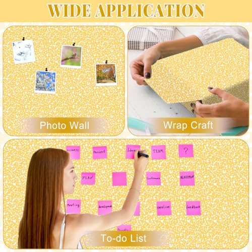 Yellow Composition Bulletin Board Roll Non-Woven Fabric Poster 15.7" x40ft