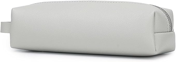 Pencil Case Soft School Pencil Pouch Bag for Easy Carry Stylish and Durable (Gray,Faux leather)
