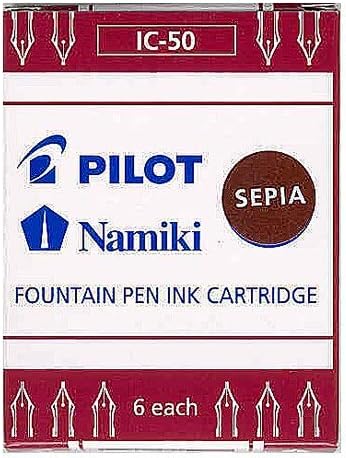 PILOT Namiki IC50 Fountain Pen Ink Cartridges, Sepia, 6-Pack (69006)
