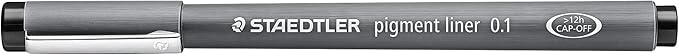 Staedtler Pigment Liner, Fineliner Pen For Drawing, Drafting, Journaling.1mm, Black, 308 01-9