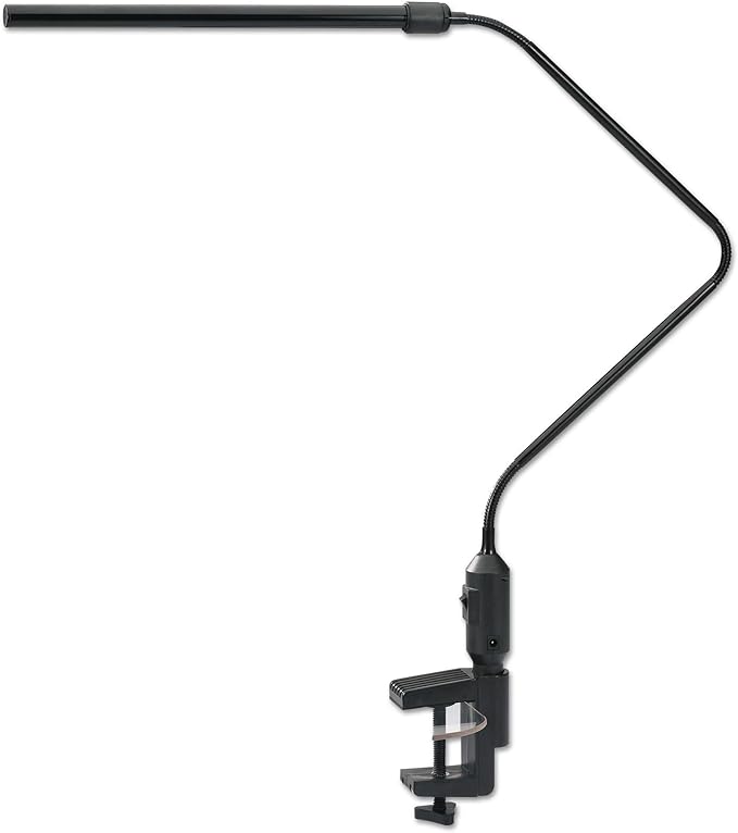 Alera ALE LED Desk Lamp With Interchangeable Base Or Clamp, 21 3/4" High, Black