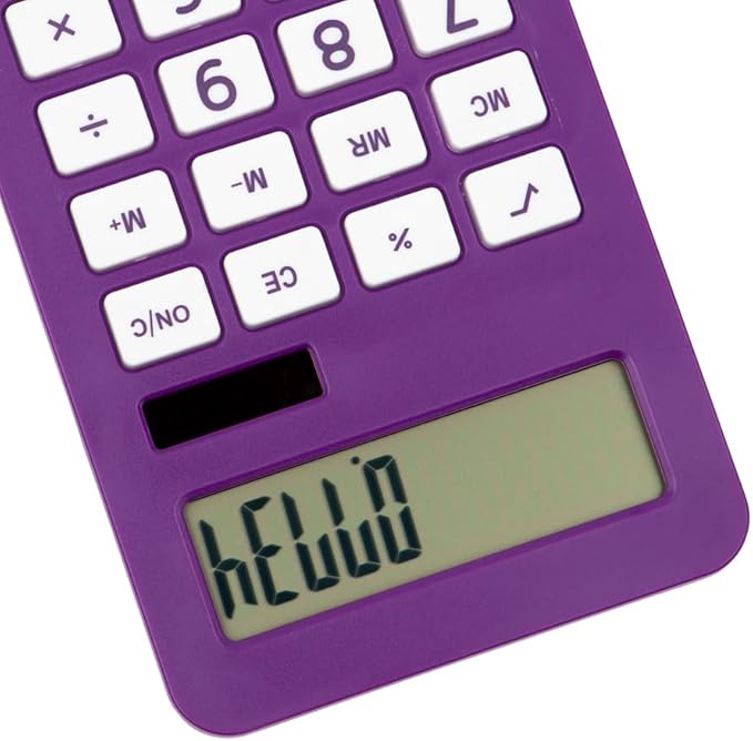 JAM PAPER Desktop Calculator - 10 Digit LCD Display - 3 3/4 x 6 3/4 Inches - Purple - Sold Individually