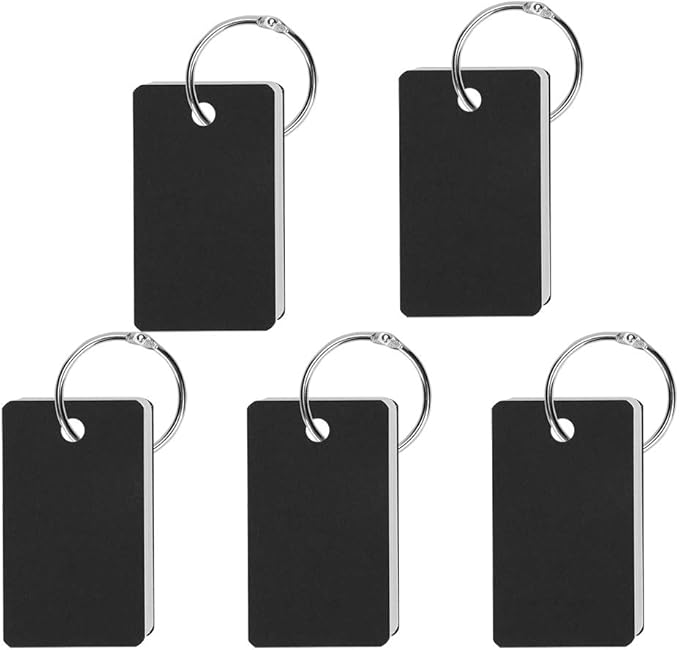 Mini Blank Flash Cards with Binder Rings Kraft Paper Blank Index Cards 4x6 with Punched Holes Easy Flip Flash Card White Study Note Cards Unruled Memo Scratch Pads Small DIY Greeting Cards 5 Pack