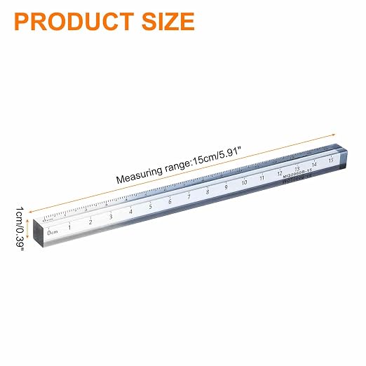 HARFINGTON Acrylic Clear Straight Rulers 15cm Metric Transparent Gradient Three-Dimensional Plastic Ruler Square Cube Measuring Tool for Classroom Office, Gray