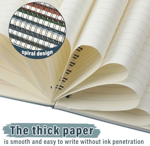 Fuutreo 6 Pack Spiral Notebook 10.5x7.45 Notebook,Retro Color,Business
