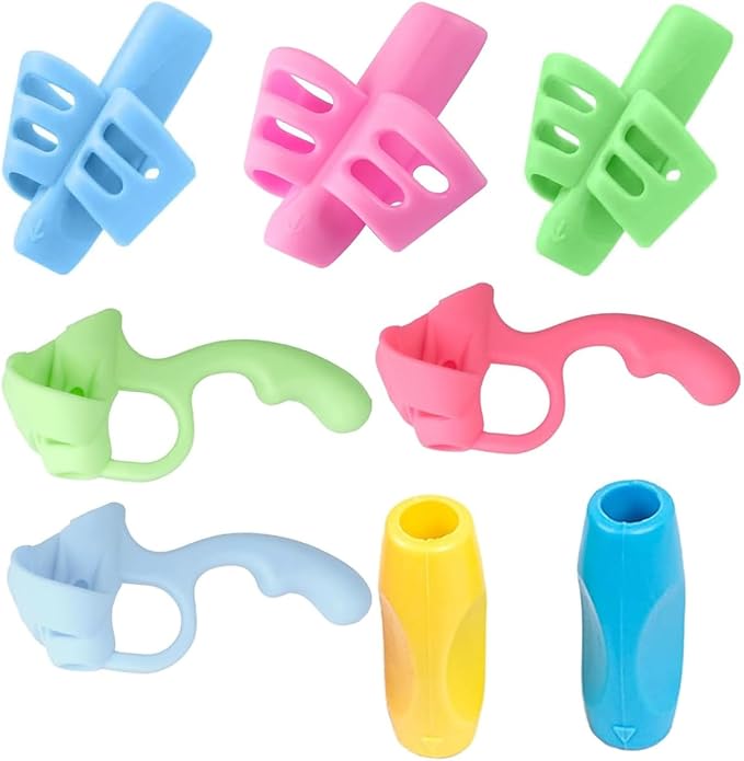 Pencil Grips for Kids Handwriting Pencil gripper Pencil Holder Posture Correction Training Writing AIDS for preschooler Kids toddler Children Special Needs Multi-Choice (8 Pack)