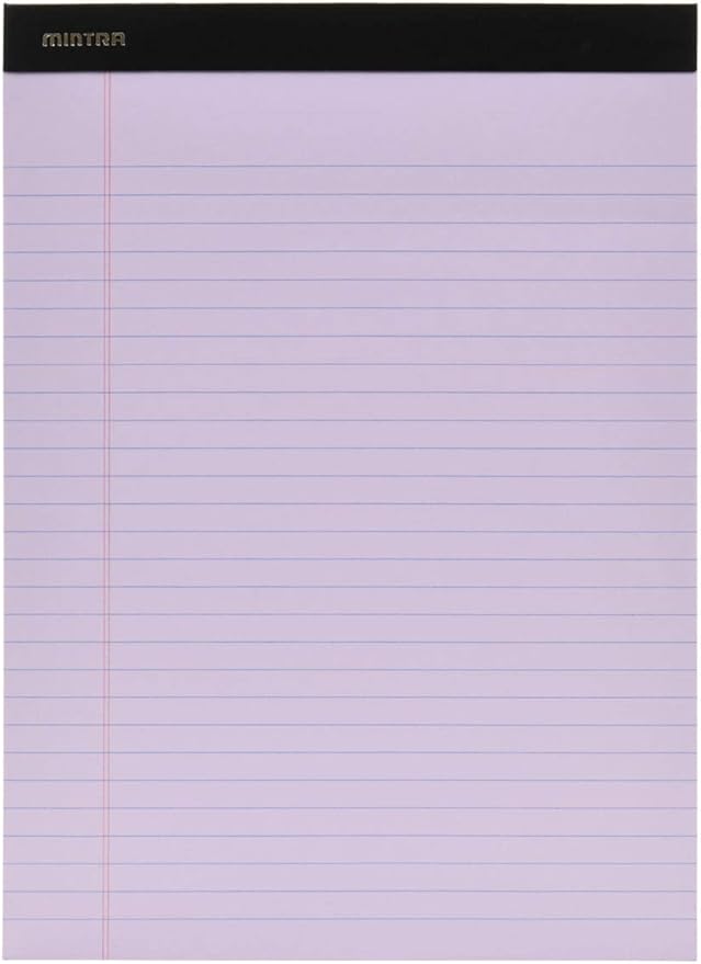 Mintra Office Colorful Legal Pads - Includes 2 Blue, 2 Pink, and, 2 Green Writing Pads, Micro Perforated Lined Sheets, Ideal for Professional & Personal Use, 8.5"x11" Wide Ruled, 6 pack Pastel Set 2