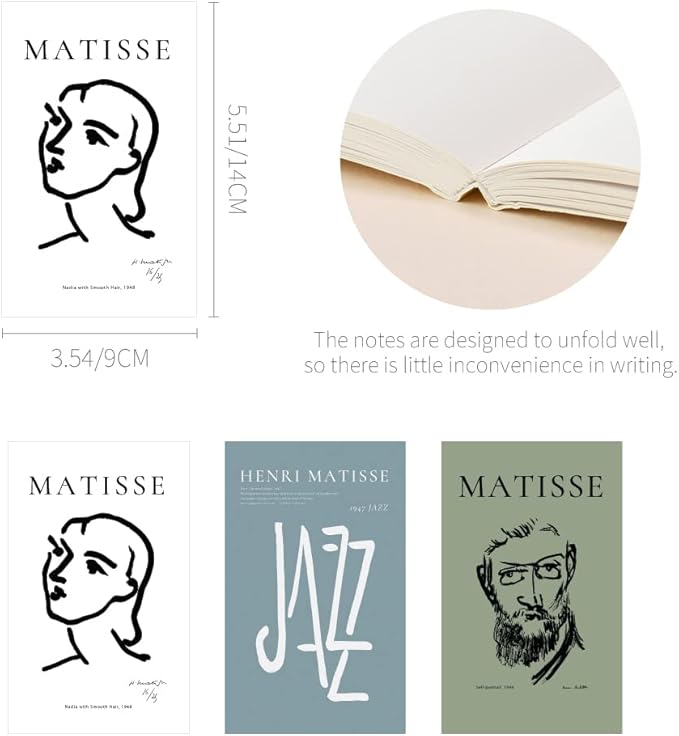Monolike Henri Martisse Paperback Note Part.3 3p SET_Art design note, Mini note, Blank note, Notebook, 192 Pages, 4.13x6.69