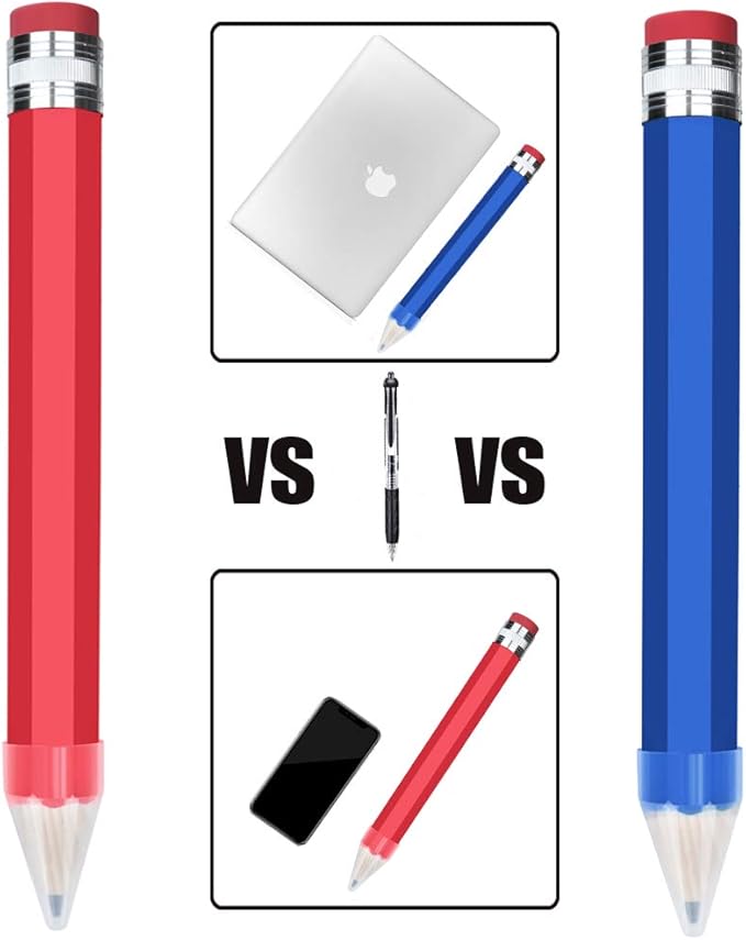 Giant Pencils for Prop/Gifts/Decor - 14 Inch Jumbo Wooden Big Novelty Pencil with Cap for Schools and Homes (Blue)