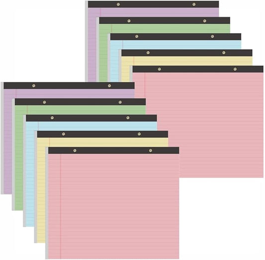 Yaridar (10 Pads 11" x 9.5" Legal Pads College Ruled Notepad, Colored Lined Paper Pads, 50 Sheets/Pad, Colors Pastel Writing Pads for School Office