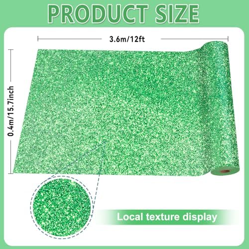 Glitter Green Bulletin Board Roll Non-Woven Fabric Poster 15.7" x 12 Ft