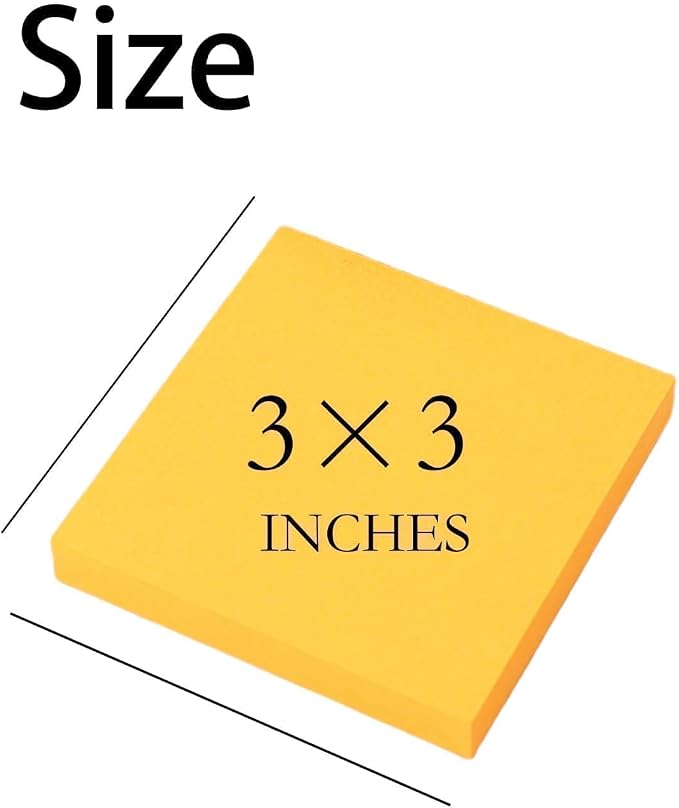 MOLOPPO Sticky Notes 3"x 3", 2 Pads, 200 Sheets