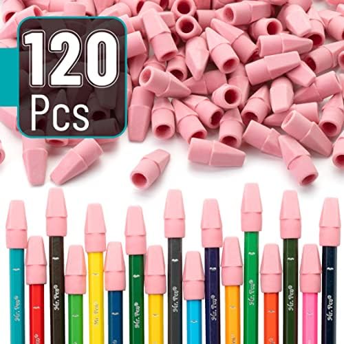 Mr. Pen- Pencil Top Erasers, 480 Pack, Pink, Latex-Free | No-Smudge Cap Pencil Erasers for Precise Erasing, Kids, Teachers, Studying Supplies