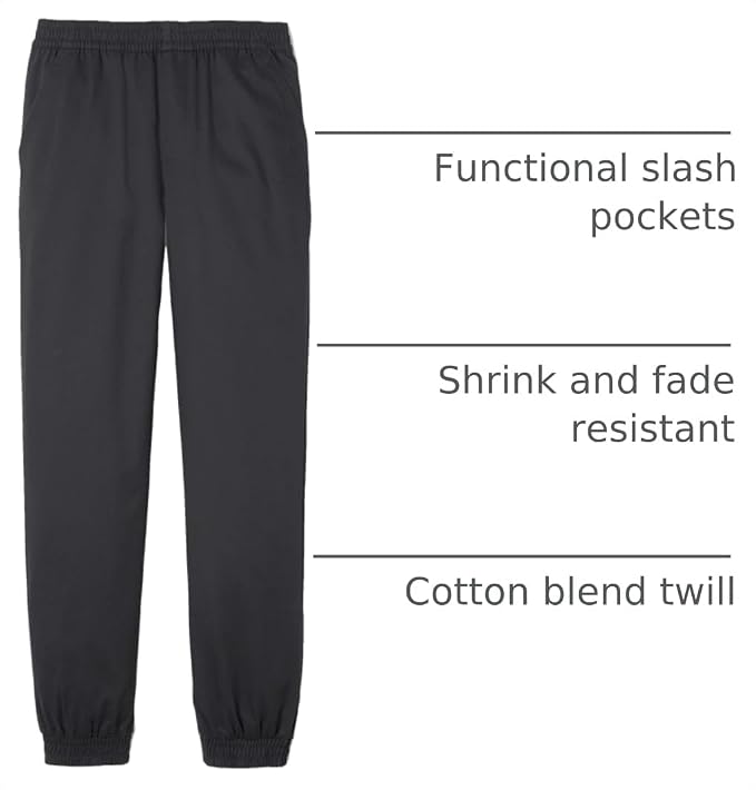 French Toast Boys' Pull-on Twill Jogger-Style Pants