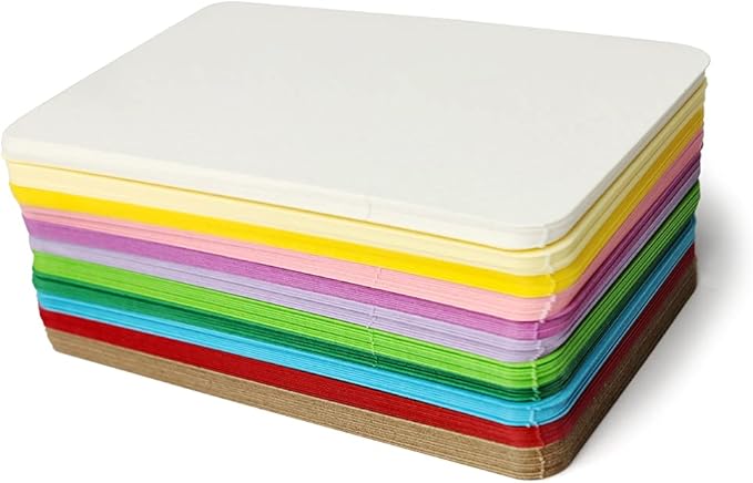 PPAPPAPPIYO Color Index Cards for Study, 3.5 x 2 Flashcards, 110 PCS, 11 Colors, Thick 180gsm, Blank Note Cards for Students, Study, Memorization