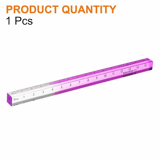HARFINGTON Acrylic Clear Straight Rulers 15cm Metric Transparent Gradient Three-Dimensional Plastic Ruler Square Cube Measuring Tool for Classroom Office, Purple