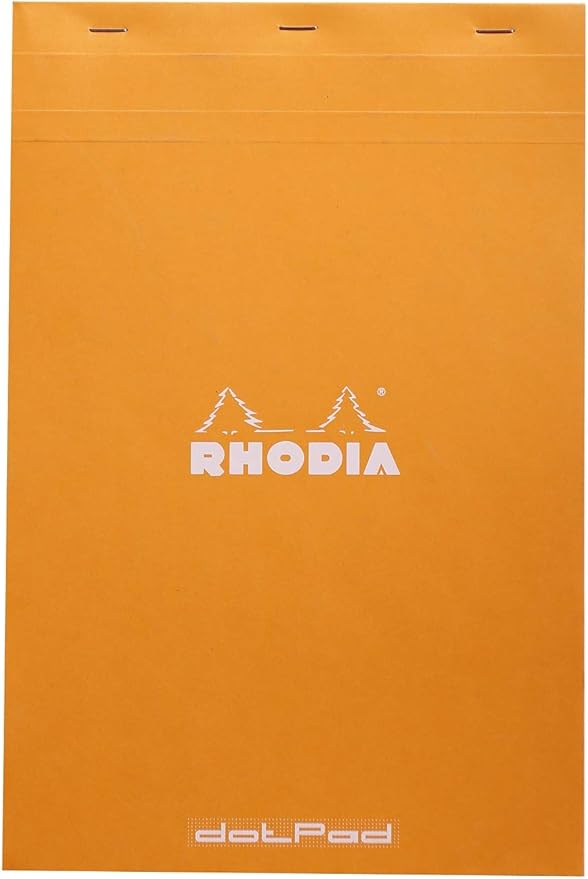 Rhodia Notepad, No19 A4+, Dot - Orange, 8 1/4" x 12 1/2"