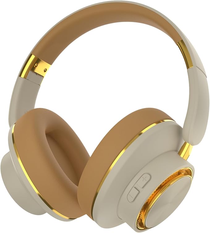 H8 Active Noise Cancelling Headphones,120H Playtime,Deep Bass,HiFi Foldable Wireless Over Ear Bluetooth Headphones, Soft Earmuffs &Light Weight,Home,Office,Travel,Women&Men(Khaki)