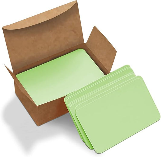 VANRA 300PCS Small Blank Index Cards 3.5x2 inches Note Cards Study Flash Cards, Word Message Gift DIY Cards Kraft Paper Tags (Mint Green, 300/Pack)