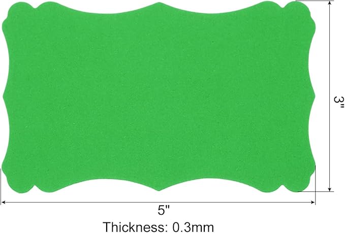 PATIKIL 3"x5" Blank Paper Business Cards, 120 Pack Small Index Flash Cards Words Message Note Card Mini Paper Tags Lace for DIY Gift, Green