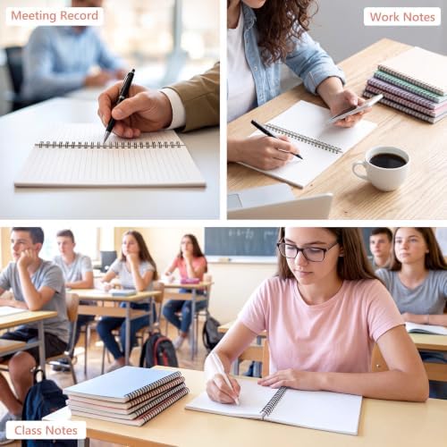 Fuutreo 12 Pcs Spiral Notebook for Work A5 8.3 x 5.7 Inch College Ruled Spiral Journal Notebook Kraft Cover Ruled Paper, 12 Color, 60 Sheets, 120 Pages for Office School(Soft Color,Classic)