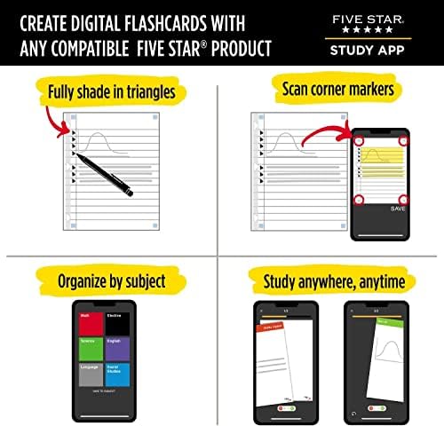 Five Star Flex Hybrid NoteBinder, 1” Binder with Tabs, Notebook and 3-Ring Binder All-in-One, Black and Five Star Loose Leaf Reinforced Filler Paper, 3 Hole Punched, College Ruled, 80 Sheets