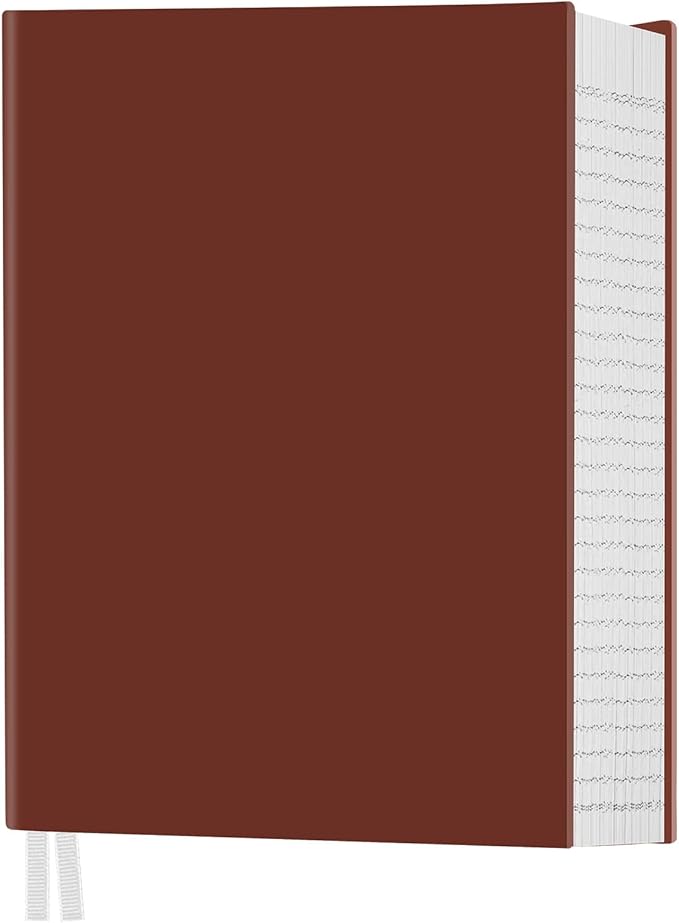 Notebook Journal, Dotted Journal, 8.5" x 11", 400 Pages Dot Grid Notebook, No Bleed Thick Paper, Leather Journal for Bullet Journaling, Work, School, Notes, 125pcs Sticky Tabs, Inner Pocket, Brown