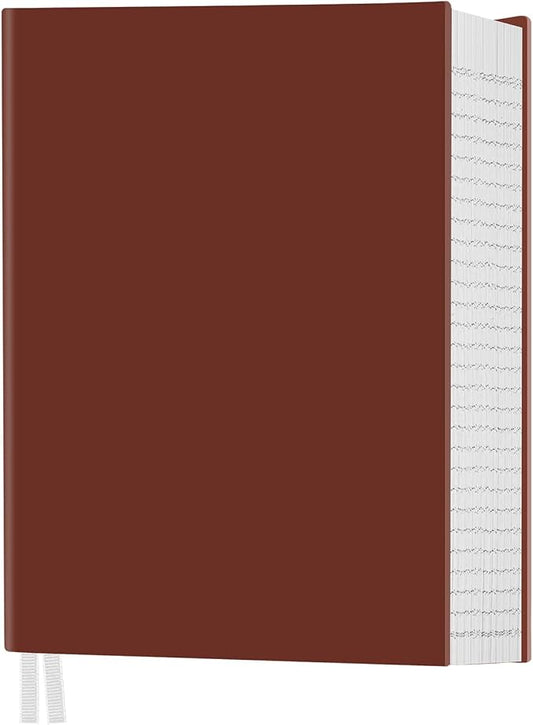 Notebook Journal, Dotted Journal, 8.5" x 11", 400 Pages Dot Grid Notebook, No Bleed Thick Paper, Leather Journal for Bullet Journaling, Work, School, Notes, 125pcs Sticky Tabs, Inner Pocket, Brown