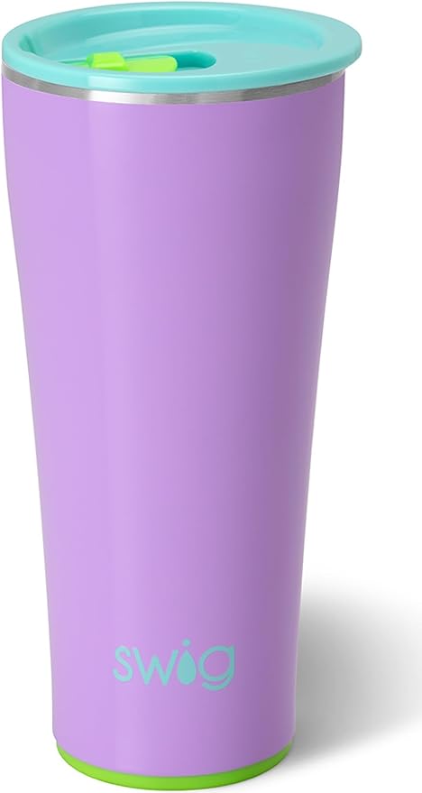 Swig Life 32oz Insulated Tumbler, Travel Coffee Tumbler with Lid, Cup Holder Friendly Travel Coffee Mug, Stainless Steel with Lid (Ultra Violet)