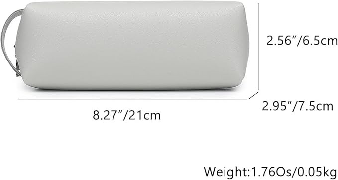 Pencil Case Soft School Pencil Pouch Bag for Easy Carry Stylish and Durable (Gray,Faux leather)