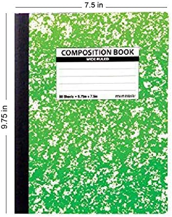 Mintra Office Composition Books (Assorted Marble Comp - Wide Ruled, 24 Units (6-4pks))