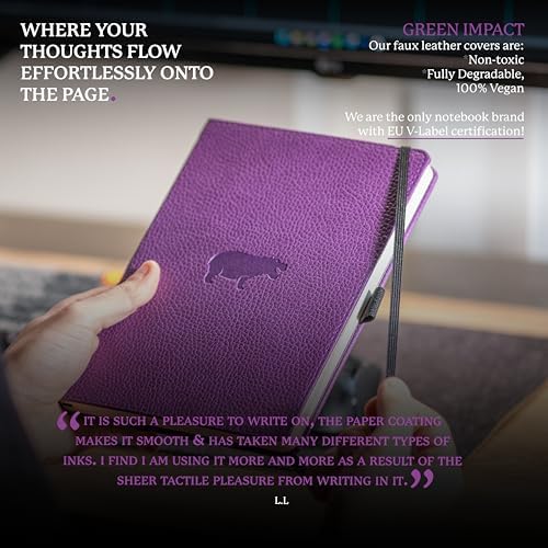 Dingbats* Wildlife Plain Writing Journal Notebook A5 - Vegan Leather Hardcover - Ideal for Work, Travel - Pocket, Elastic Closure, & Bookmark
