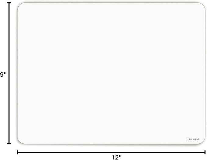 U Brands Dry Erase Lapboards, 10 Pack, 9" x 12", Double-Sided Small Whiteboards for School, Student Lapboards for Classroom, School & Homeschool Supplies, Portable Mini Whiteboard Set