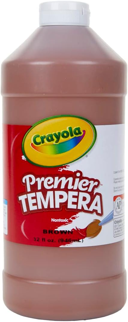Crayola Tempera Paint, Brown Kids Paint, 32oz, Quart (54-1232-007)
