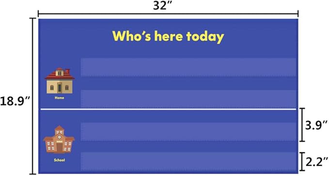 Classroom Attendance Chart Helping Hands Pocket Chart for Preschool Sunday School Kindergarten Daycare,36 People Cards Included