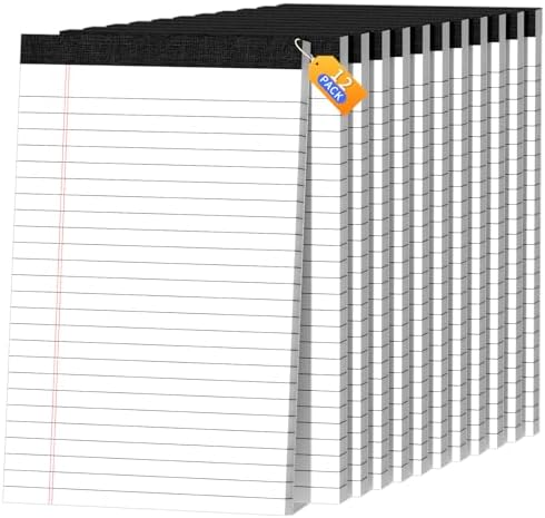 12pcs Legal Pads 5x8 White Note Pads Small Notepads College Ruled