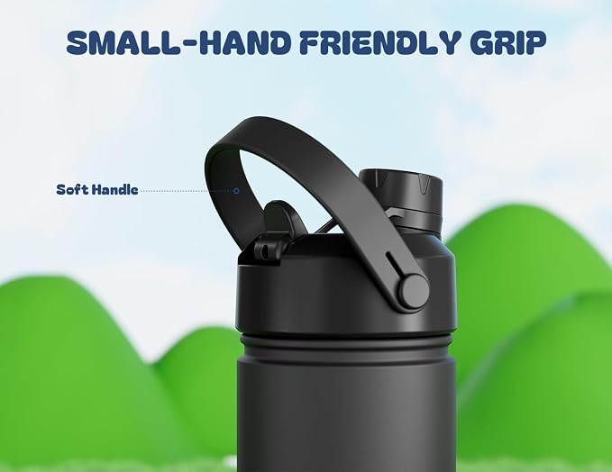 POWCAN 18 oz Insulated Water Bottle with 2-in-1 Straw and Spout Lid, Keep Cold 24H, Leak-Proof, Fits in Car Cup Holder, BPA-Free, Stainless Steel Water Bottle for Sports, Travel, (King)