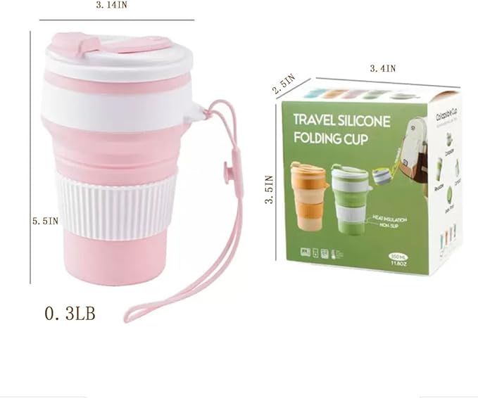 2-Pack 16.9oz Collapsible Coffee Cups – Leakproof, Foldable Silicone Travel Mugs for Camping, Office & Travel – Eco-Friendly, Portable & Reusable