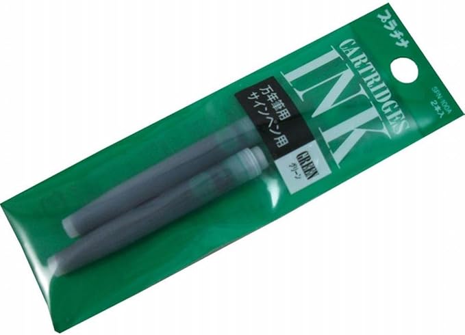 Platinum Preppy Marker & Fountain Pen Refill Cartridge - Green Ink - Set of 2, 4280419
