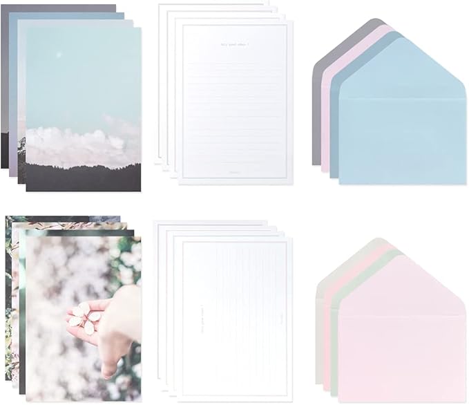 Monolike Photo Letter Paper and Envelopes Set - 8Type, 32 Letter Paper + 16 Envelopes