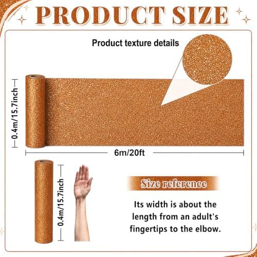 Glitter Orange Bulletin Board Roll Non-Woven Fabric Poster 15.7" x20ft