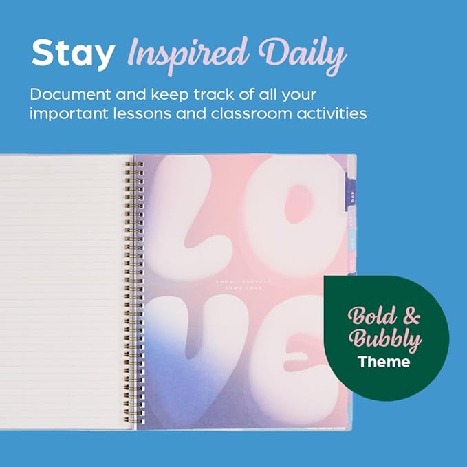 Organized by Happy Planner Twin-Loop Dated 12-Month July 2026–June 2027 Academic Planner, Big Size, 8.5" x 11", Academic Layout, Bold and Bubbly