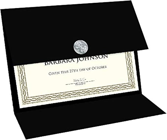 Geographics Tri Fold Black Certificate Holder, Linen Texture, 9.25" x 12.5", 5/Pack (47838)