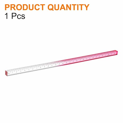 HARFINGTON Acrylic Clear Straight Rulers 30cm Metric Transparent Gradient Three-Dimensional Plastic Ruler Square Cube Measuring Tool for Classroom Office, Pink
