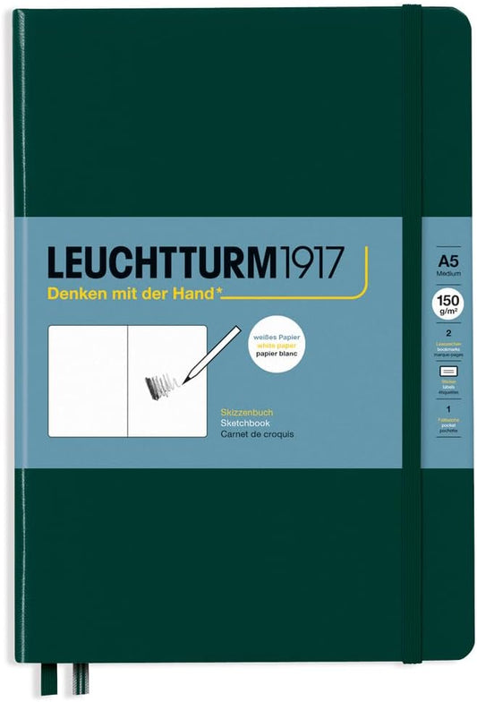 Leuchtturm1917 - Medium A5 Hardcover Sketchbook (Forest Green) - 112 Pages of 150g/m² Paper