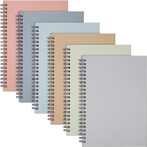 Fuutreo 6 Pack Spiral Notebook 10.5x7.45 Notebook,Pastel,Morandi