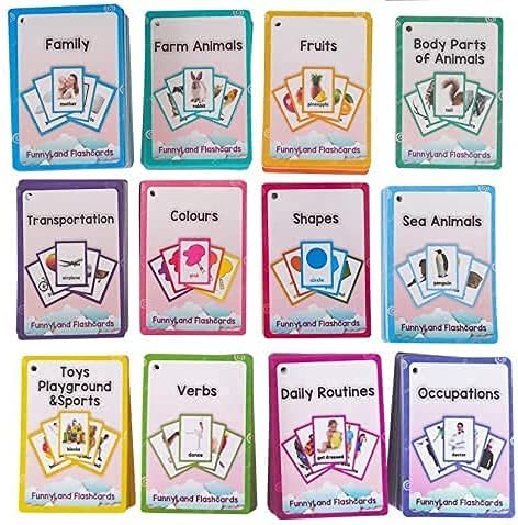 Lilias Flash Cards - English Words Pocket Card for Toddlers, Learning Toys, Supplies for Kindergarten Preschool, 26 Themes Set, 771 Cards