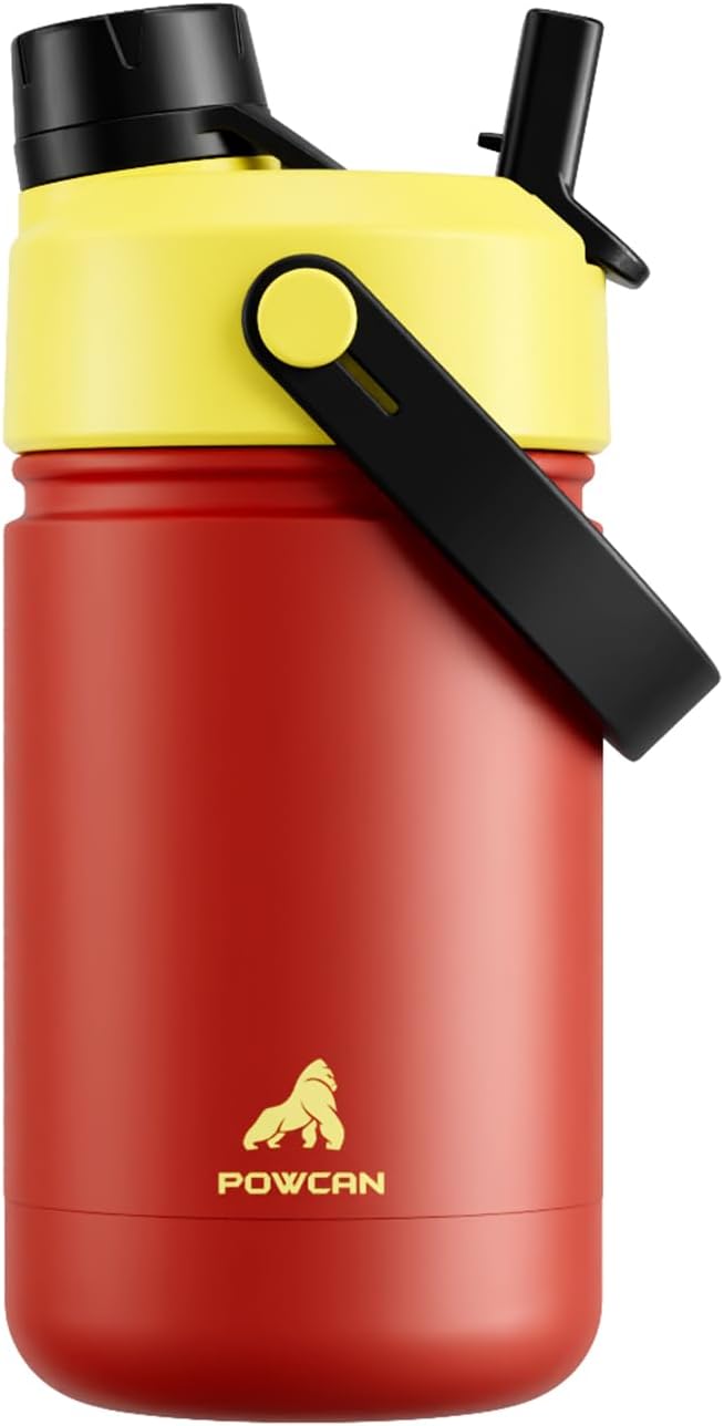 12 oz Kids Water Bottle for Boys: 2-in-1 Straw Spout Lid, Leakproof, Durable Straw Spout Lid, 24H Cold, Easy Carry, Insulated Stainless Steel Cup for School, Travel, Camping, Daily (Mouse's Mischief)